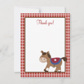 Rond 'Em Up Western Horse 4x5 Flat Dank je wel Kaart (Voorkant)