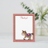 Rond 'Em Up Western Horse 4x5 Flat Dank je wel Kaart (Staand voorkant)