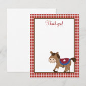 Rond 'Em Up Western Horse 4x5 Flat Dank je wel Kaart (Voorkant / Achterkant)