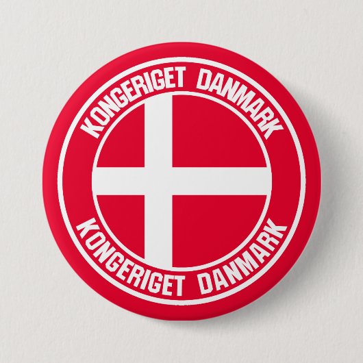Rond embleem Denemarken Ronde Button 7,6 Cm (Voorkant)