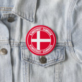 Rond embleem Denemarken Ronde Button 7,6 Cm (In situ)