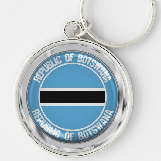 Rond embleem van Botswana Sleutelhanger (Voorkant)