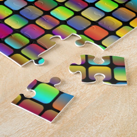 Rond en kleurrijk plein legpuzzel (Zijkant)