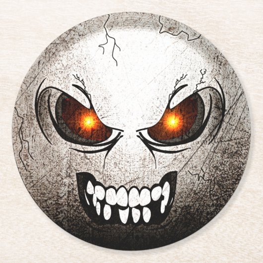 Rond En Papier Angermoji Retro Ronde Kartonnen Onderzetter (Voorkant)