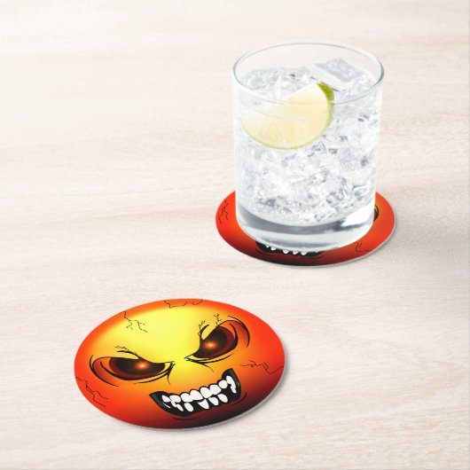 Rond en Papier Angermoji Ronde Kartonnen Onderzetter (Insitu)