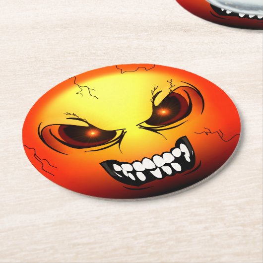 Rond en Papier Angermoji Ronde Kartonnen Onderzetter (Gebogen)