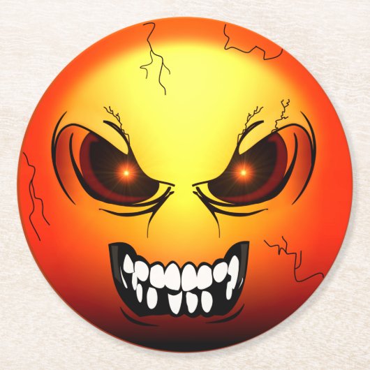 Rond en Papier Angermoji Ronde Kartonnen Onderzetter (Voorkant)