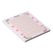 Rond en rond kikker valentijn notitieblok (Schuin)