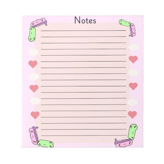 Rond en rond kikker valentijn notitieblok (Voorkant)