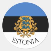 Rond Estland Stickers! Ronde Sticker (Voorkant)