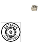 Rond Ex Libris Decoratief - Gears Motif Rubberstempel (Gestempeld)