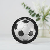 Rond Football Voetbal Aangepaste tekst Modern Feestdagenkaart (Staand voorkant)