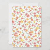 Rond foto bloemenschildering waterverf geboorte aankondiging (Achterkant)