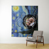 Rond foto/logo en aangepaste tekst | Volledig bewe Wandkleed (In situ)
