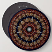 Rond fractaal fancy patroon ronde button 6,0 cm (Voorkant /achterkant)