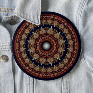 Rond fractaal fancy patroon ronde button 6,0 cm