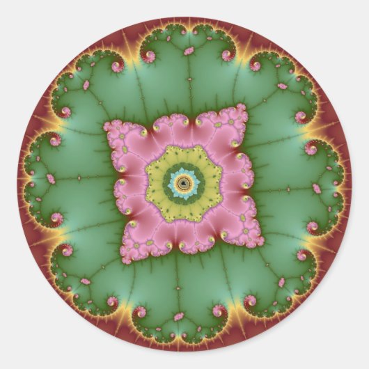 Rond - Fractal Ronde Sticker (Voorkant)