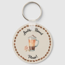 ROND FUNNY COFFEE SLEUTELHANGER