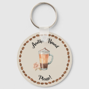 ROND FUNNY COFFEE SLEUTELHANGER