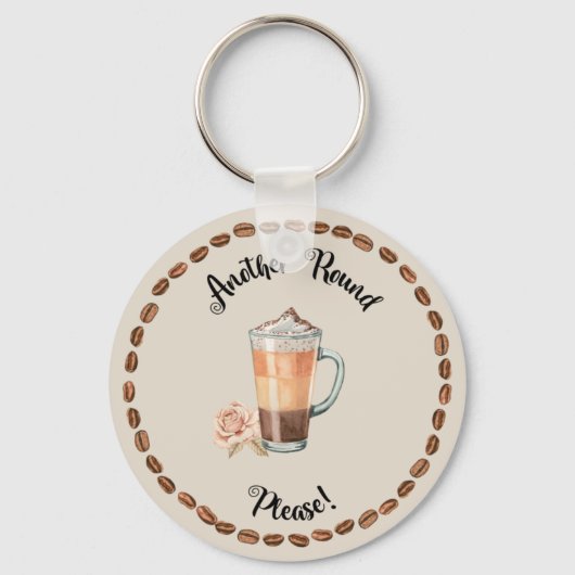 ROND FUNNY COFFEE SLEUTELHANGER (Voorkant)