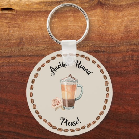 ROND FUNNY COFFEE SLEUTELHANGER (Voorkant)