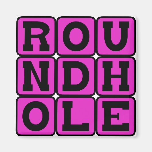 Rond Gat, Vierkante Pen Magneet (Voorkant)