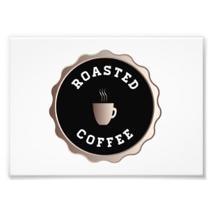 Rond gebrand koffiebord foto afdruk