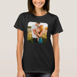 Rond gemaakte foto-sjabloonvrouwen TShirt