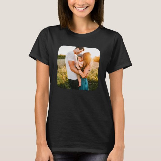 Rond gemaakte foto-sjabloonvrouwen TShirt (Voorkant)