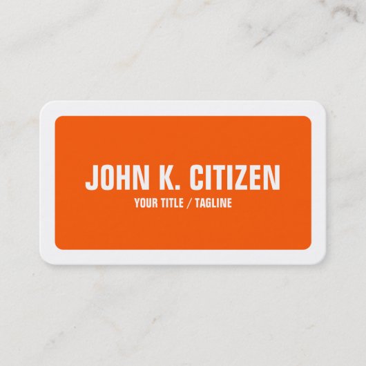 Rond gemaakte hoeken Eenvoudige Oranje en Witte Gr Visitekaartje (Voorkant)