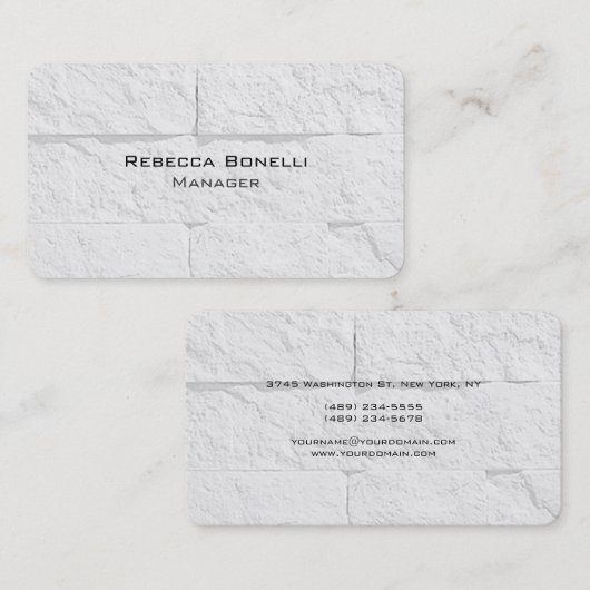 Rond gemaakte hoekstenen wand Unieke Moderne Minim Visitekaartje (Voorkant / Achterkant)