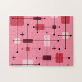 Rond gemaakte rechthoeken vierkant roze legpuzzel (Horizontaal)