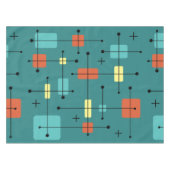 Rond gemaakte rechthoeken vierkanten Blauwgroen Tafelkleed (Voorkant (Horizontaal))