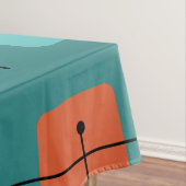 Rond gemaakte rechthoeken vierkanten Blauwgroen Tafelkleed (Voorbeeld)