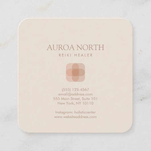 Rond gemaakte vierkant Healer - Aangepaste naam Lo Vierkante Visitekaartje (Achterkant)