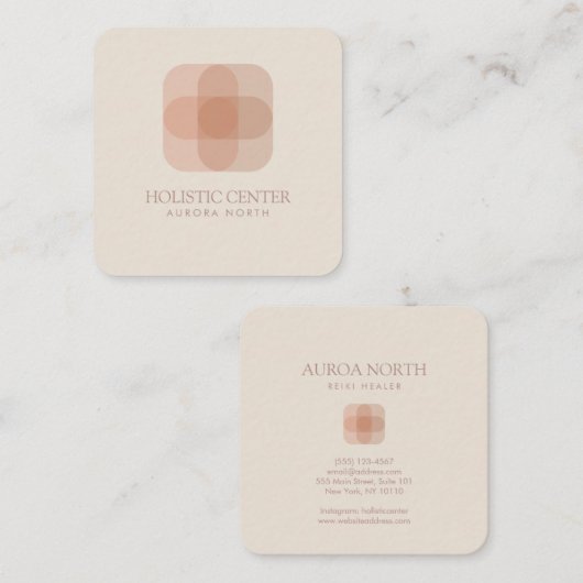 Rond gemaakte vierkant Healer - Aangepaste naam Lo Vierkante Visitekaartje (Voorkant / Achterkant)