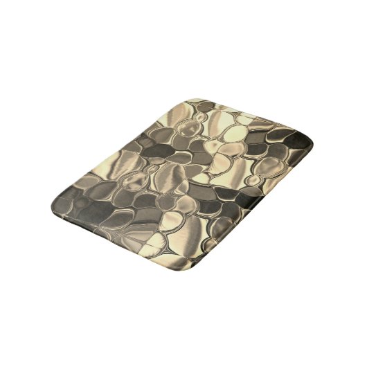 Rond gemaakte vormen in brons of beige, glanzend badmat (Gekanteld)