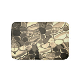 Rond gemaakte vormen in brons of beige, glanzend badmat