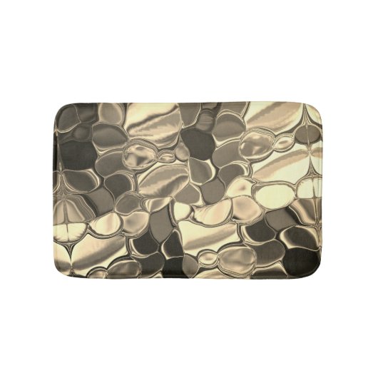 Rond gemaakte vormen in brons of beige, glanzend badmat (Voorkant)