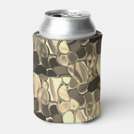 Rond gemaakte vormen in brons of beige, glanzend blikjeskoeler