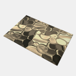 Rond gemaakte vormen in brons of beige, glanzend deurmat