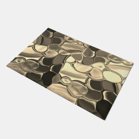 Rond gemaakte vormen in brons of beige, glanzend deurmat (Schuin)