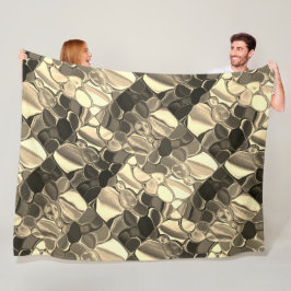 Rond gemaakte vormen in brons of beige, glanzend fleece deken