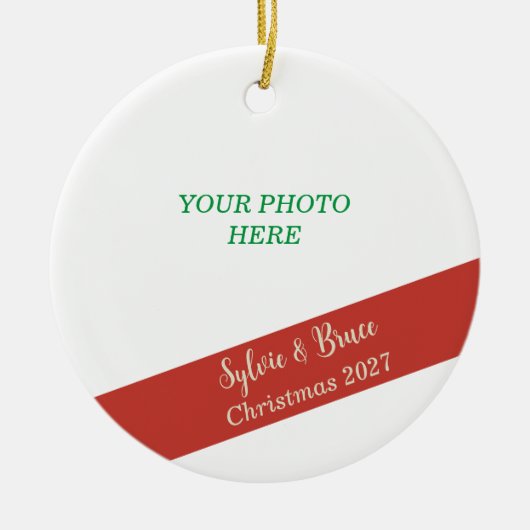 Rond gepersonaliseerd foto Ornament (Voorkant)