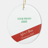Rond gepersonaliseerd foto Ornament (Links)