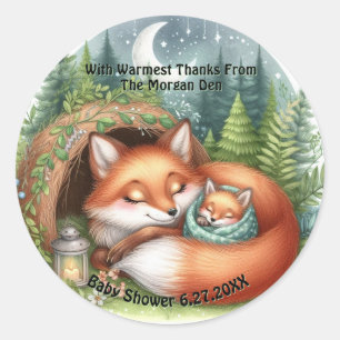 Rond Gezellig Woodland Dier Dank u Stickers