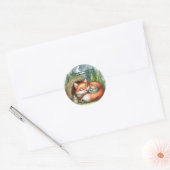 Rond Gezellig Woodland Dier Dank u Stickers (Envelop)