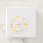 Rond Goud Ster Monogram Etiket Bedankjes Labels (Met doos)