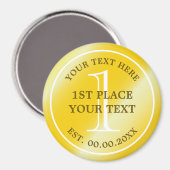 Rond gouden medaille, eerste prijs, koelkast magne magneet (Voorkant / Achterkant)