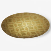 Rond gouden patroon papieren bordje (Gekanteld)